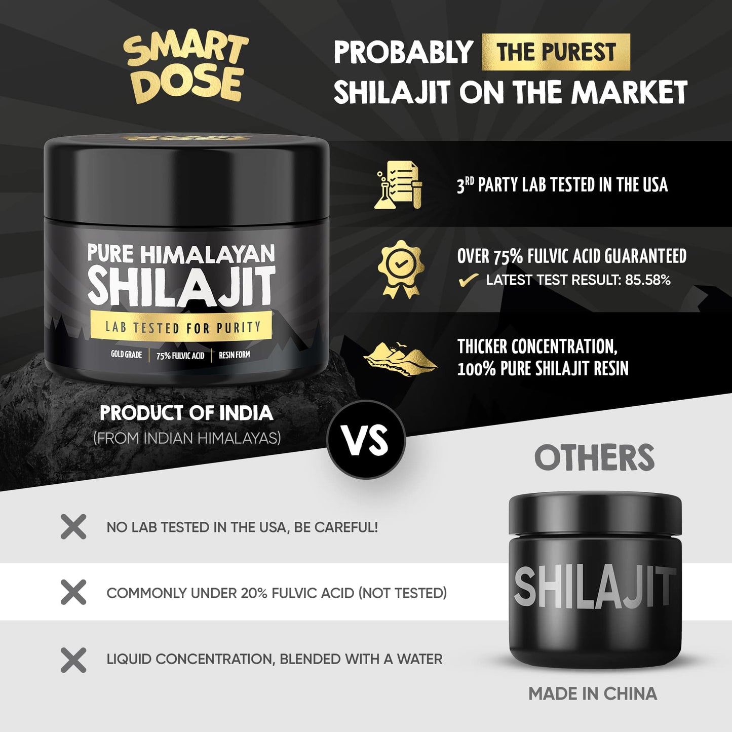 Smart Dose Pure Himalayan Shilajit Resin