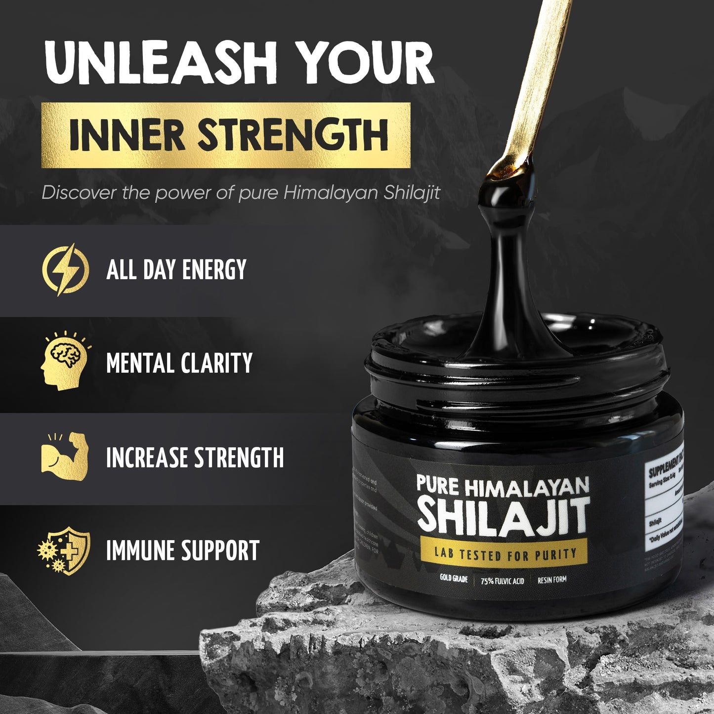 Smart Dose Pure Himalayan Shilajit Resin